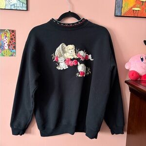 Vintage 90s Sweater with Puppy and Kittens